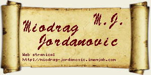 Miodrag Jordanović vizit kartica